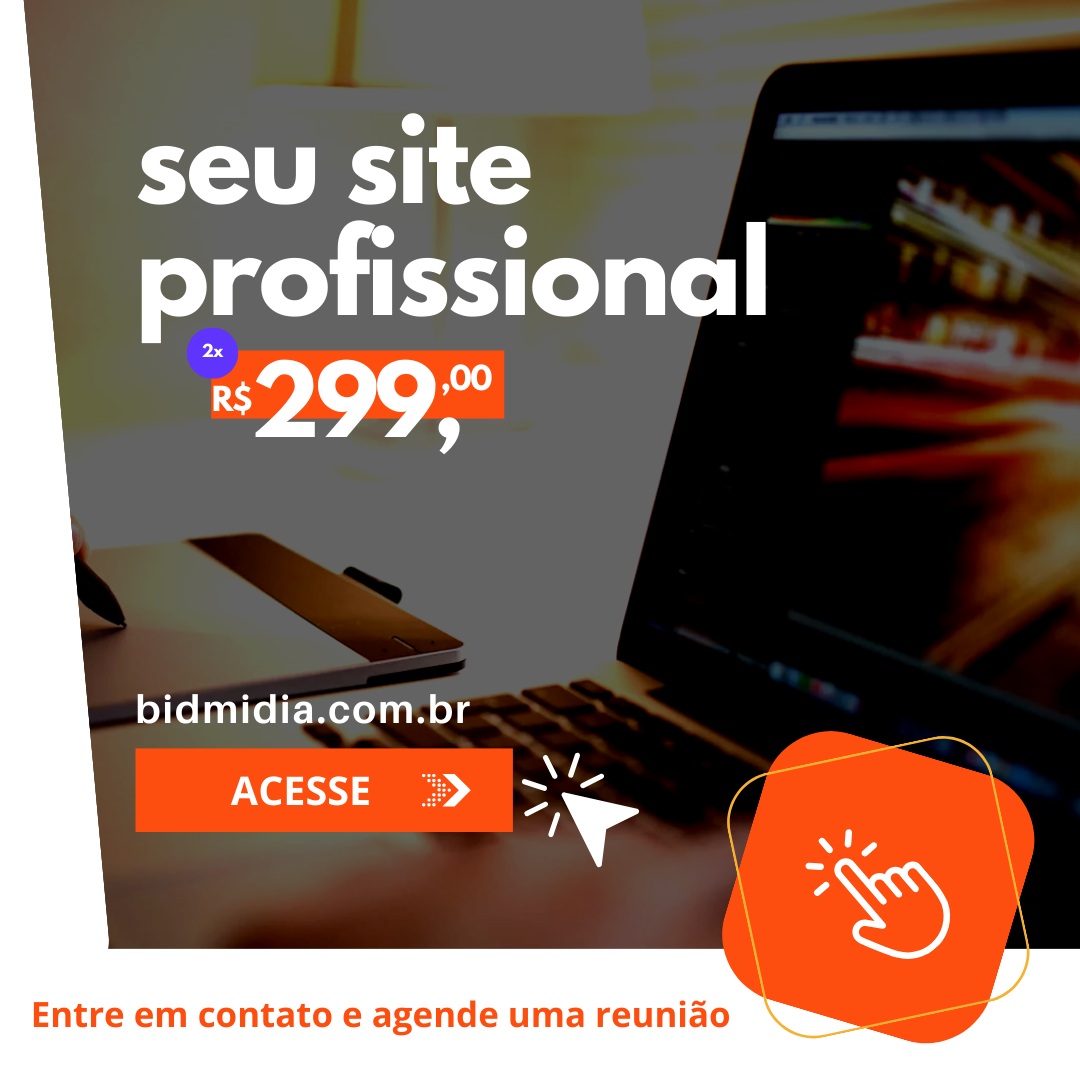 Criação de site institucional apenas 2x de R$299